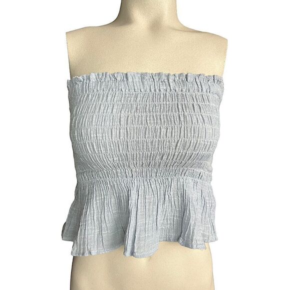American Eagle Light Blue Strapless Tube Crop Top NWOT - Picture 11 of 12